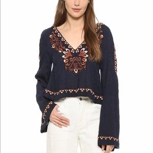 FREE PEOPLE high times embroidered top